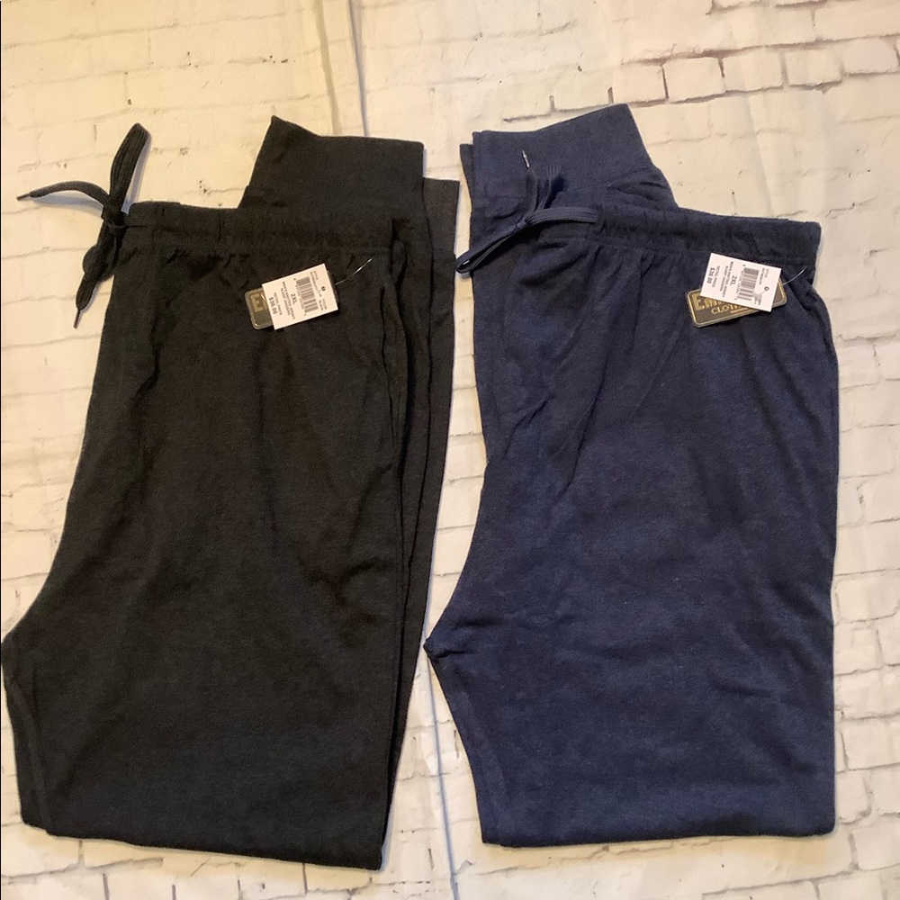 Men’s lounge pants 2XL blue dark gray 2 pairs Embassy Clothing sleepwear bottoms